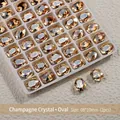 Strass in cristallo K9 ovale champagne per nail art di lusso, dimensioni 8x10mm - Ellisse / 8*10mm (2 Pz/Confezione)