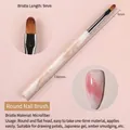 Professional Japanese style round head nail art brush for petal painting and gel blending - Round Brush (02#茶色杆光疗笔)