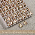 Strass rettangolari in cristallo K9 champagne per decorazione nail art 6x8mm pacco da 2 - Rettangolo / 6*8mm (2 Pz/Confezione)