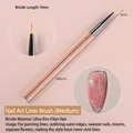 Professional nail liner brush with 9mm synthetic fiber hair for fine line painting - Liner Brush-Medium (07#茶色杆光疗笔)