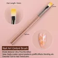 Professional nail gradient brush with fine bristles for smudging and natural ombré effects - Sweeping Brush (09#茶色杆光疗笔)
