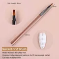 Professional nail art plaid brush for 2D painting, 160mm length with synthetic bristles - Grid Brush (10#茶色杆光疗笔)