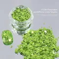 Paillettes esagonali verdi per la decorazione nail art estiva e la manicure sfumata - 01# (Verde Campanula)