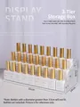 Transparent 3-tier acrylic nail polish display rack for professional vanity organization - 3-Layer