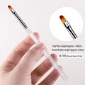 Professional oval head nail art brush with transparent Aurora handle 160mm - Round Gel Brush (B-105) / Bristle Length Approx 9.5mm