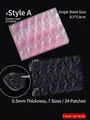 Roze dubbelzijdige jelly nagellijm stickers, 0,5 mm dik, 24 stuks per vel - Roze Collageen / 24 Stuks (0.5mm) / Roze