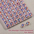 Roze maanlicht edelsteen bloem nail art kristallen 8x8mm facet K9 glas steentjes 2st - Edelsteenbloem Stijl / 8x8mm (Verpakking van 2)