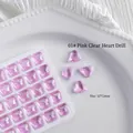 Élégants strass pour ongles en forme de cœur rose sur plateau blanc, 12x12mm. - Style Cœur Asymétrique (1#) / 12*12mm / Rose Translucide