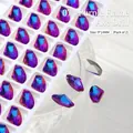 Lila Kristall-Strasssteine in Axtform für professionelle Nailart, 9x14mm 2er-Set - Lila Flamme (2-Stück) / 9X14mm
