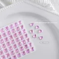 02# Strass de cristal pour nail art en forme de cœur tordu rose transparent 09x09mm - Style Cœur Asymétrique (2#) / 9*9mm / Rose Translucide
