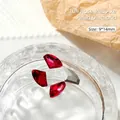 Rosarote axtförmige Nagelkunstkristalle mit Facettenschliff, 9x14mm Funkelnde Anhänger, 2er-Set - Rosenrot (2-Stück) / 9X14mm