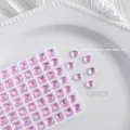 07# Strass en cristal rose transparent en forme de cœur pour la décoration d'ongles, 8x8mm - Style Cœur (7#) / 8*8mm / Rose Translucide