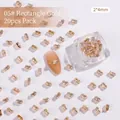 2x4mm clear rectangular nail art zircon rhinestones with gold base, 20pcs set - Rectangle Shape (05#)