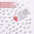 20pcs 2x4mm rectangular cubic zirconia nail art rhinestones with silver claw setting - Rectangular (06#)