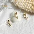 Gold rose flower nail charms model G614 for elegant 3D luxury professional manicure designs - Gold Rose Style (G614) / 5.6*10.6mm