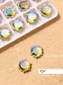 Iridescent aurora flat bottom starburst rhinestones for nail art - 2 pieces per bag - Irregular Flatback Drill (03#)