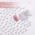 Sparkling 4x4mm square silver nail art rhinestones, 20 pieces per pack. - Square Shape (08#)