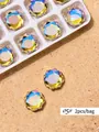 Iridescent Aurora flat bottom mirror rhinestones for nail art DIY, model 05#, 2 pieces per bag - Irregular Flatback Drill (05#)