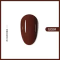High gloss caramel brown UV gel nail polish swatch G08# for trendy autumn manicure - 08# Caramel Cocoa (Dark Brown G08#)