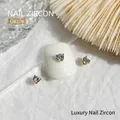 Luxury 3.7mm heart-shaped gold-set zircon nail art jewelry charm, model G617 decoration - Single Rhinestone Style (G617) / 3.7mm