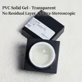 Transparent solid PVC carving gel for 3D nail art styling in black square jar - Clear