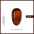 Professional glossy caramel amber brown nail polish UV gel color swatch model G11# - 11# Caramel Cocoa (Amber Brown G11#)