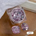 Iridescent purple hexagonal nail glitter sequins for DIY nail art, style 01# - Model 01# Laser Sequins