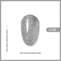 High-shine silver glitter gel nail polish swatch in shade G13#, perfect for elegant manicures - 13# Caramel Cocoa (Silver Glitter G13#)