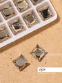 Champagne square flat-bottomed nail art rhinestones, pack of 2 pieces for DIY nails - Irregular Flatback Drill (09#)
