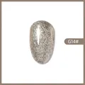Champagne gold glitter gel nail polish swatch G14# for autumn and winter - 14# Caramel Cocoa (Champagne Gold Glitter G14#)
