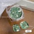 Sparkling green hexagonal nail sequins and glitter powder for DIY nail art decoration, 02# - Model 02# Laser Sequins