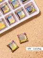 Iridescent rectangular flat-bottom nail art rhinestones in champagne magic mirror style - Irregular Flatback Drill (10#)