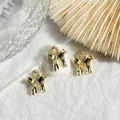 Luxurious gold bowknot nail art charm with sparkling zircons, size 13.1x10.5mm - Full Rhinestone Gold Bow (G622)