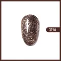 Sparkling glitter caramel coffee nail gel polish in champagne gold finish model G15 - 15# Caramel Cocoa (Metallic Bronze Glitter G15#)