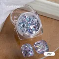 Holographic purple hexagonal nail glitter sequins in model 03# variant - Model 03# Laser Sequins