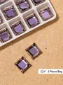 Purple rectangular Aurora flat bottom nail art rhinestones magic mirror gems 2pcs - Irregular Flatback Drill (12#)