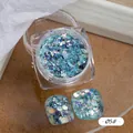 Sparkling blue hexagonal nail glitter sequins for DIY nail art decoration, variant 05# - Model 05# Laser Sequins