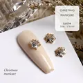 Luxury snowflake nail art charms with sparkling rhinestones for Christmas manicure - Gold Zirconia Snowflake (G669#)