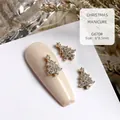 Luxury gold Christmas tree nail charms with sparkling zircons - Gold Pave Christmas Tree (G670#) / 1 Piece (6*8.5mm)