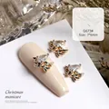 Luxury gold elk nail charm with teardrop zircon crystals for Christmas manicure art - Gold Teardrop Zirconia Elk (G673#)