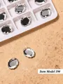 Silver rectangular magic mirror flat-bottom nail art rhinestones, 2 pieces per pack - Irregular Flatback Drill (19#)