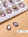 Premium aurora purple oval flatback crystal rhinestones for DIY 3D nail art decoration - Irregular Flatback Drill (25#)