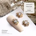 Luxury snowflake nail art charm in gold with sparkling zircon for Christmas manicure - Gold Zirconia Snowflake (G686#)