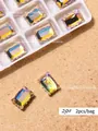 Aurora rectangular flatback rhinestones for nails, Model 29#, 2 pieces per pack - Irregular Flatback Drill (29#)