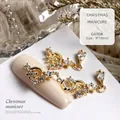 Elegant Christmas snowflake nail art charm with luxury zircon stones in golden finish - Gold Snowflake Star Pendant (G690#)