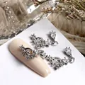 Elegant silver Christmas nail art charms with snowflake and elk zircon for festive manicure - Silver Snowflake Elk Pendant (G691#)