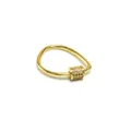 Detail of gold-tone screw clasp connector with pavé cubic zirconia for DIY jewelry - Irregular Ring (H2) / Gold Tone