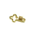 Detailed view of gold-plated palm-shaped screw clasp with sparkling rhinestones - Cross Flower Style (H18 Gold)