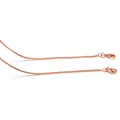 Detail van een elegante roségoud vergulde venetiaanse ketting met karabijnsluiting - doos ketting / 50cm+0.5cm / Roségoud