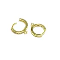 Detailansicht von hochwertigen vergoldeten Zirkonia-Ohrringreifen für DIY-Schmuck - Weißer Zirkonia-Stil / Gold